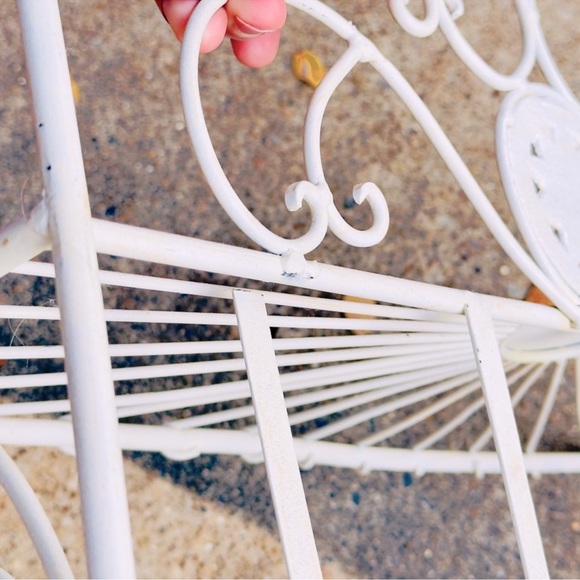 VINTAGE Shabby Chic White Rustic Metal Display Rack Hanging Shelf 18”x15” - Picture 12 of 16